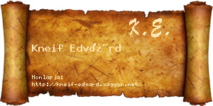 Kneif Edvárd névjegykártya